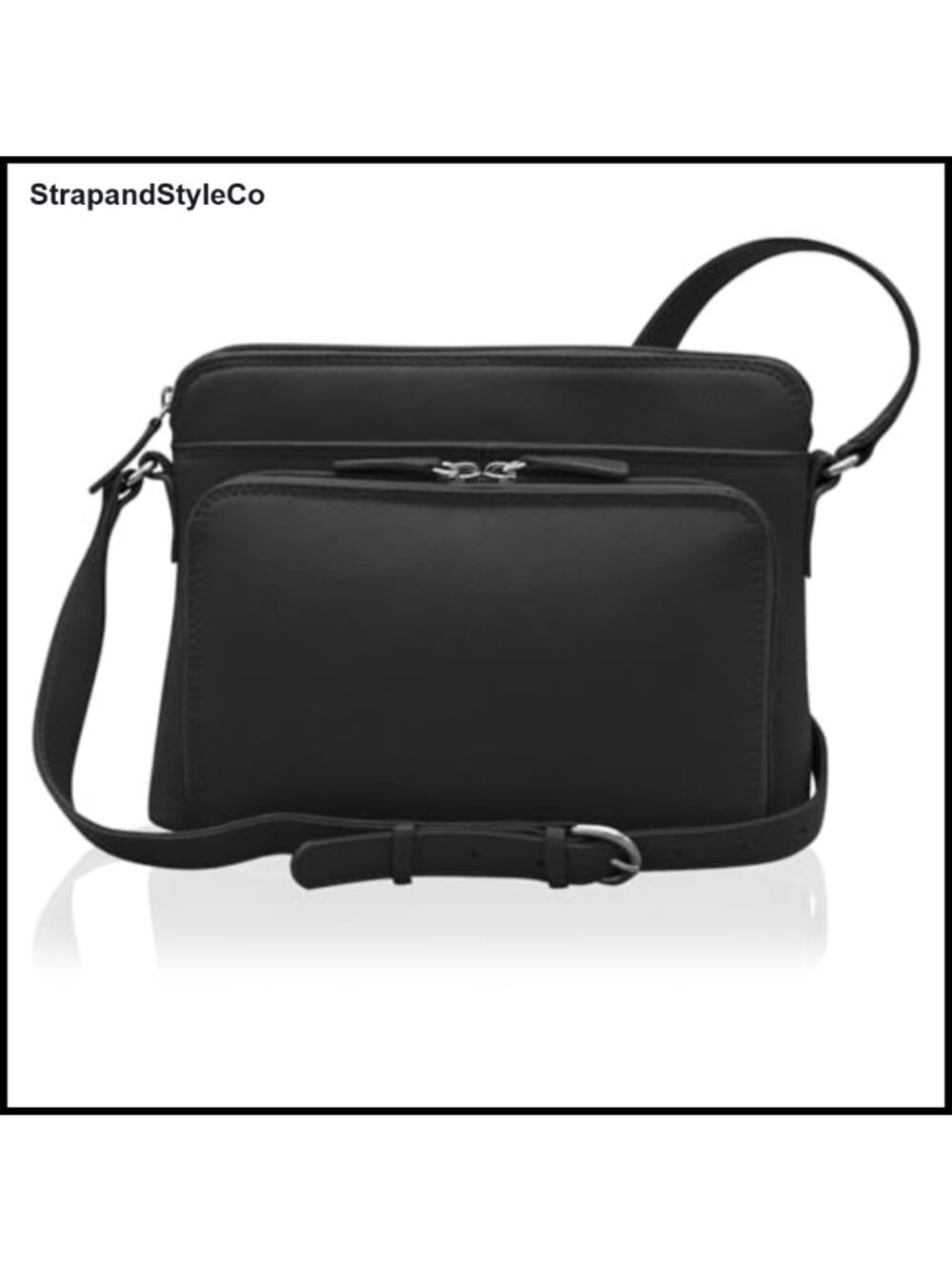 Genuine Leather RFID Crossbody Bag Organizer Adjustable Strap
